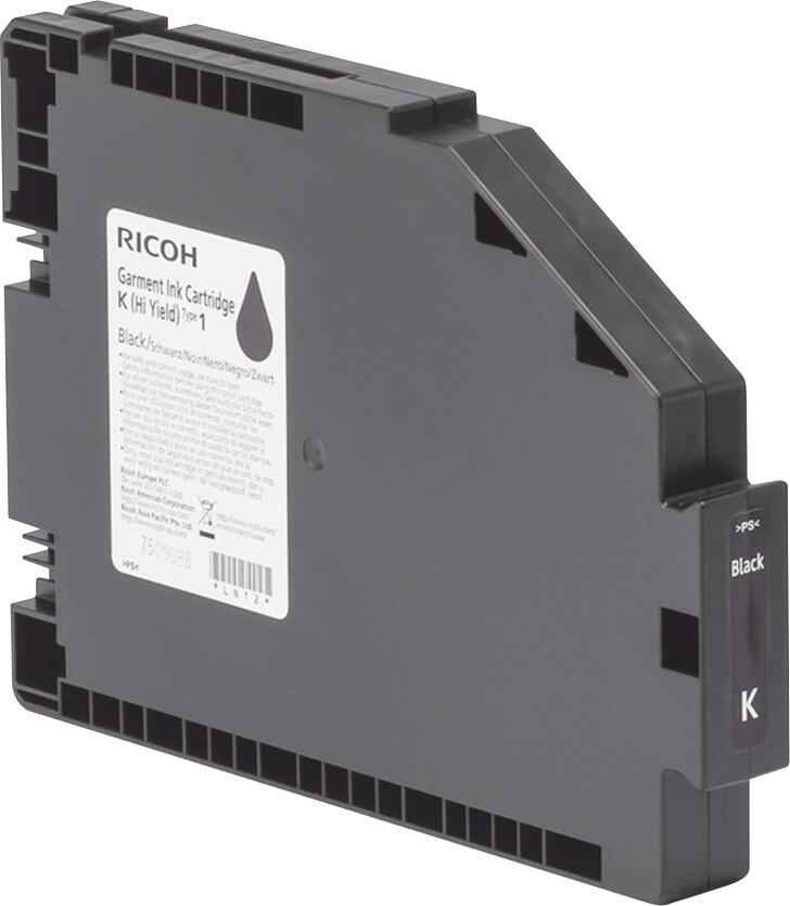 Ricoh Garment Druckerpatrone Type 1 Schwarz (140 ml) für Ri 100 Textil-Direktdrucker Ricoh Garment Druckerpatrone Type 1 Schwarz (140 ml) für Ri 100 Textil-Direktdrucker